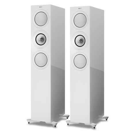 Le modèle Kef R7 est le produit phare de la nouvelle gamme R Series avec ses quatre haut-parleurs de basses associés à la dernière génération de l'ensemble Uni-Q, pour un son puissant et détaillé.