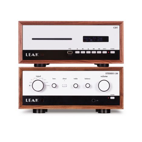 Chaîne haute fidélité composée d'un amplificateur HiFi Leak Stéréo 130 et d'un lecteur transport de CD Leak CDT. 