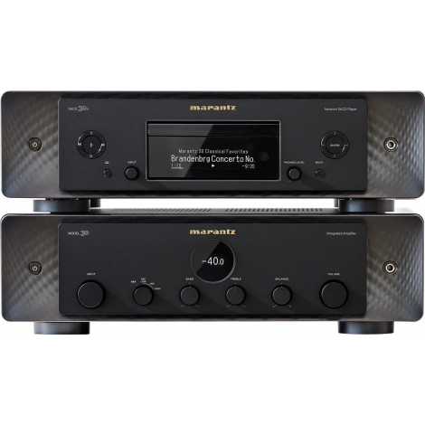 L'ensemble Marantz Model 30 + Marantz SACD 30N comprend l'ampli hi-fi stéréo Marantz Model 30  ainsi que le lecteur CD et réseau Marantz SACD 30N.