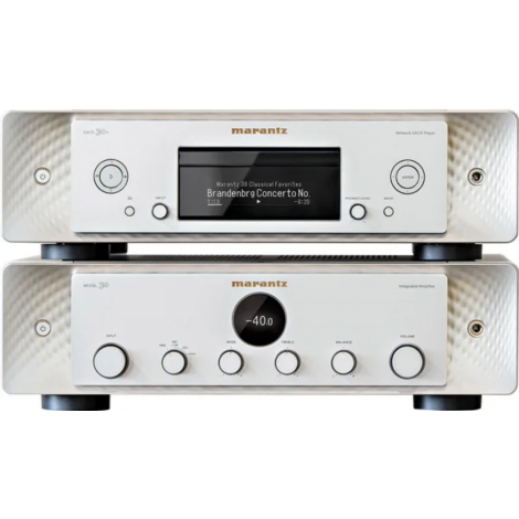 L'ensemble Marantz Model 30 + Marantz SACD 30N comprend l'ampli hi-fi stéréo Marantz Model 30  ainsi que le lecteur CD et réseau Marantz SACD 30N.
