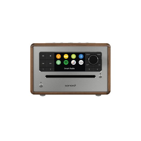 La chaîne compacte Sonoro Elite intègre un lecteur de CD en façade. Grâce à sa réception sans fil en WiFi et Bluetooth vous pouvez écouter votre musique en streaming. Elle intègre aussi un tuner FM et DAB, ainsi que la fonction réveil.