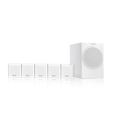 Discrétion, efficacité et minimalisme. Le pack 1 Waterfall est composé de cinq enceintes Waterfall Serio et d'un caisson de basses Waterfall HFM-200.